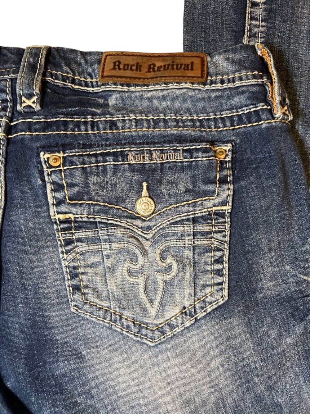 Rock Revival Mandell Easy Boot Cut Jeans Size 34 - Picture 2 of 6